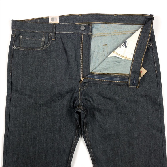 Levis 502 Mens 42x38 Tapered Rigid Envy Dark Jeans - Picture 4 of 10